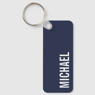 Chaveiro Nome Personalizado Mínimo Moderno e marinho Azul