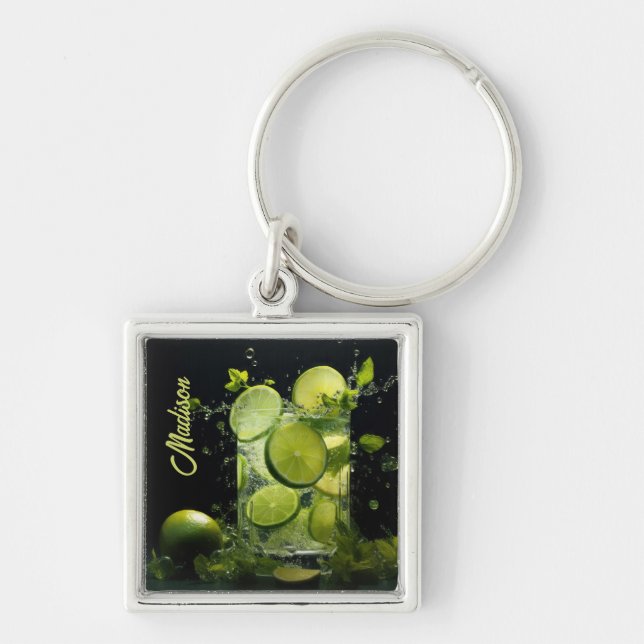 Chaveiro Nome Personalizado Mojito Cocktail (Frente)