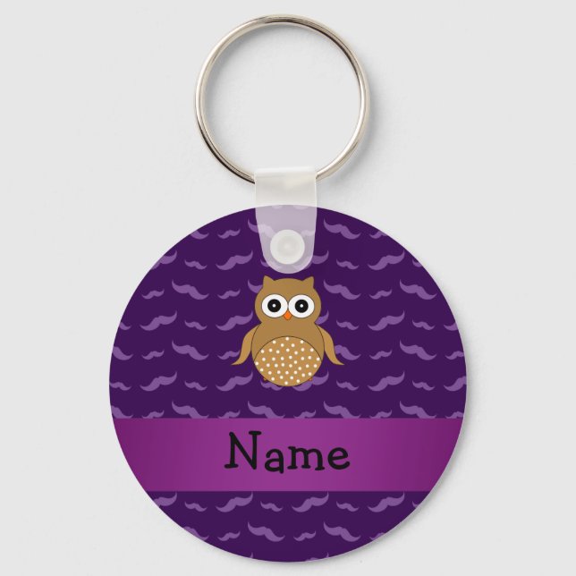 Chaveiro Nome personalizado: mostarda roxa-marrom (Frente)