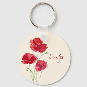 Chaveiro Nome Personalizado Papas Vermelhas Flores de Aquar
