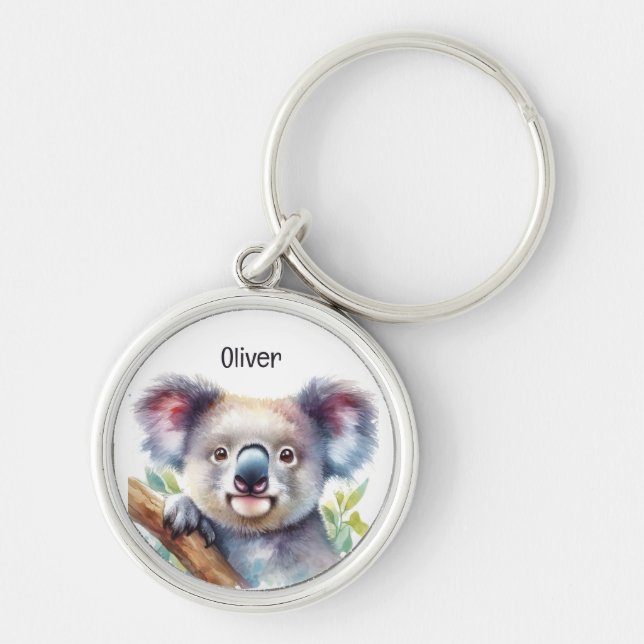 Chaveiro Nome Personalizado Pequeno Koala Bear Animal Austr (Frente)