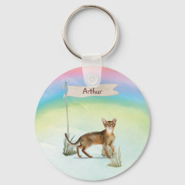 Chaveiro Nome Personalizado Pet de Cat Abyssinian