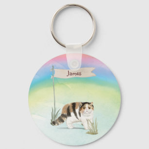 Chaveiro Nome personalizado Pet de Cat. de Cabelo Curto Ex