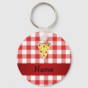 Chaveiro Nome personalizado pizza vermelha