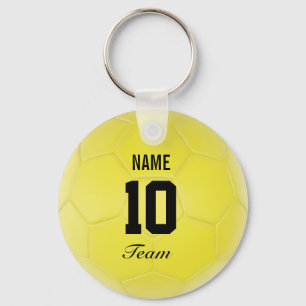 Chaveiro Nome personalizado preto amarelo da bola de