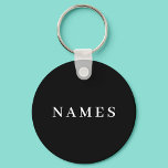 Chaveiro Nome Personalizado Preto Simples Elegante<br><div class="desc">Simples Design de Nome Personalizado Preto Elegante para Qualquer Pessoa.</div>