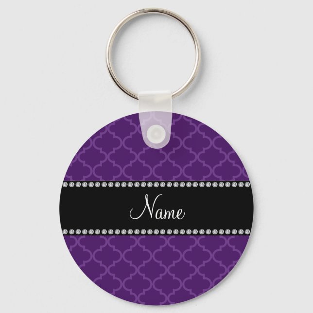 Chaveiro Nome personalizado Roxo moroccan (Frente)