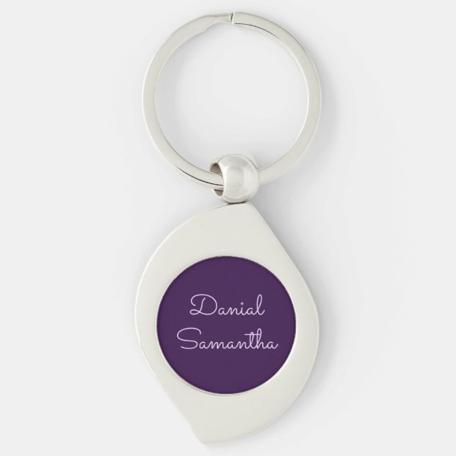 Chaveiro Nome personalizado roxo personalizado (Frente)