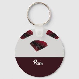 Chaveiro Nome personalizado ruby red gemstones
