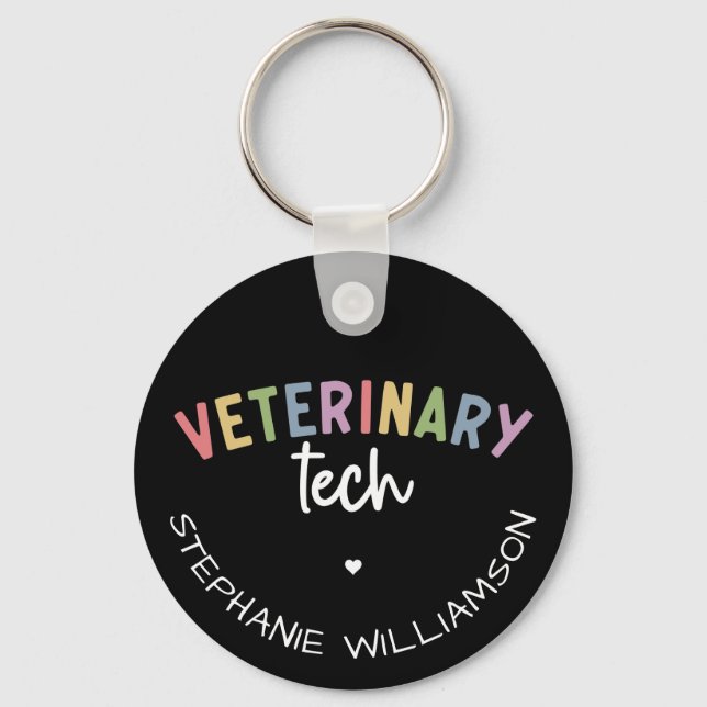Chaveiro Nome Personalizado técnico veterinário | Vet Techn (Frente)