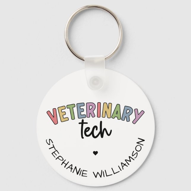 Chaveiro Nome Personalizado técnico veterinário | Vet Techn (Frente)
