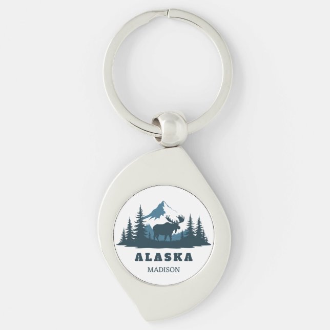 Chaveiro Nome Personalizado & Texto ALASKA (Frente)