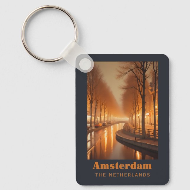 Chaveiro Nome Personalizado / Texto Amsterdã (Frente)