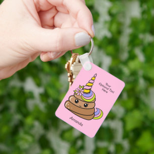 Chaveiro Nome Personalizado & Texto Cocô de Unicórnio