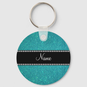Chaveiro Nome personalizado turquoise glitter