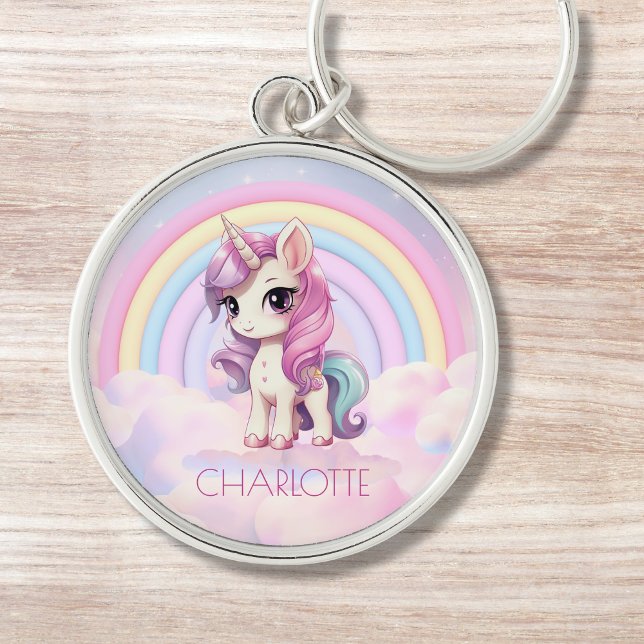 Chaveiro Nome Personalizado Unicórn Rainbow Girly (Criador carregado)