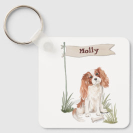 Chaveiro Nome personalizável Cavalier King Charles Spaniel