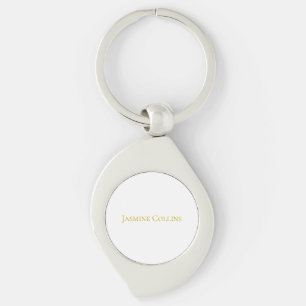 Chaveiro Nome Profissional Minimalista Cor Dourada