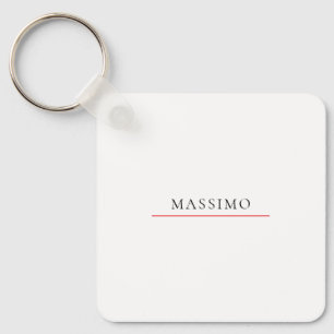 Chaveiro Nome Próprio Decorativo Chic Simples Preto Branco