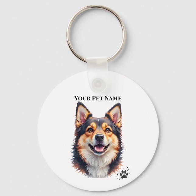 Chaveiro Nome Simples Moderno de Pet & Design Personalizado (Frente)