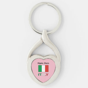 Chaveiro Nome Tricolore Moderno Aqui Bandiera Italiana  