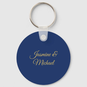 Chaveiro Nomes de Casal de Caligrafia Chic Adoráveis Azul e