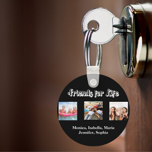 Chaveiro Nomes de fotos BFF dos melhores amigos preto branc
