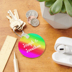 Chaveiro Nomes Personalizados de Gradação de Cor do Ombre B