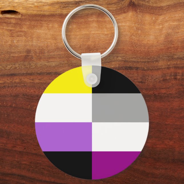Chaveiro Nonbinary Asexual Dual Pride Flag (Frente)