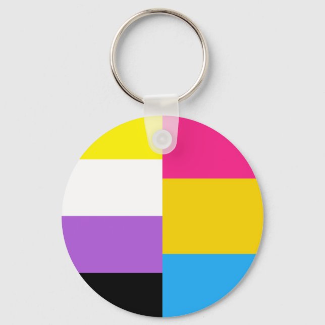 Chaveiro Nonbinary Pansexual Dual Pride Flag (Frente)