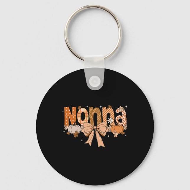 Chaveiro Nonna Pumpkin Fall Coquette Arco de Ação de Graças (Frente)