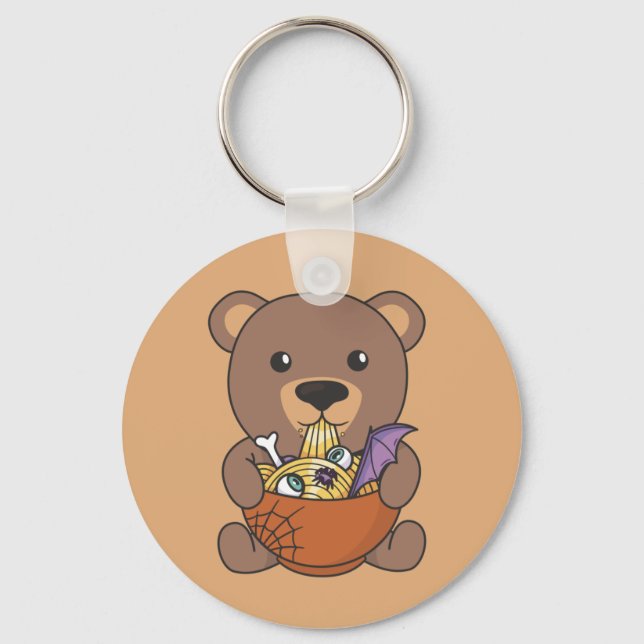 Chaveiro Noodles Japoneses Bear De Halloween Come Ramen (Frente)