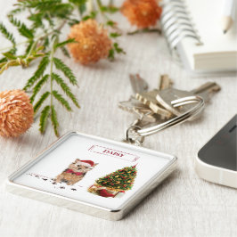 Chaveiro Norfolk Terrier Engraçado Cachorro de Natal com Ár