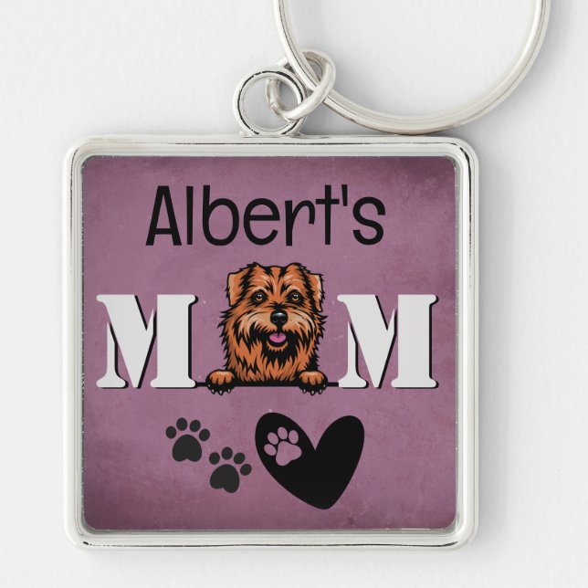 Chaveiro Norfolk Terrier Peeking Personalizado (Frente)