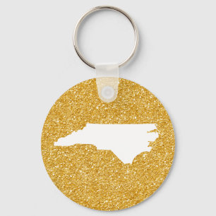 Chaveiro North Carolina no branco e no brilho Dourado
