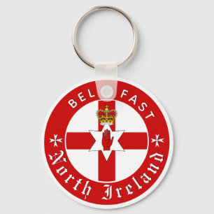 Chaveiro North Ireland Key Chain, Belfast, Ulster Flag