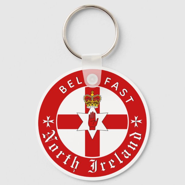 Chaveiro North Ireland Key Chain, Belfast, Ulster Flag (Frente)