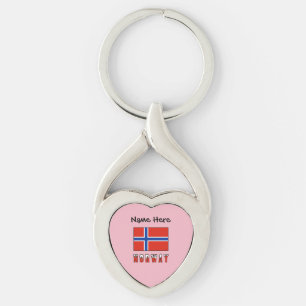 Chaveiro Noruega e Bandeira Norueguesa Personalizados