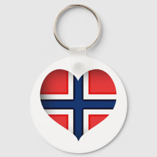 Chaveiro Norway Flag Heart