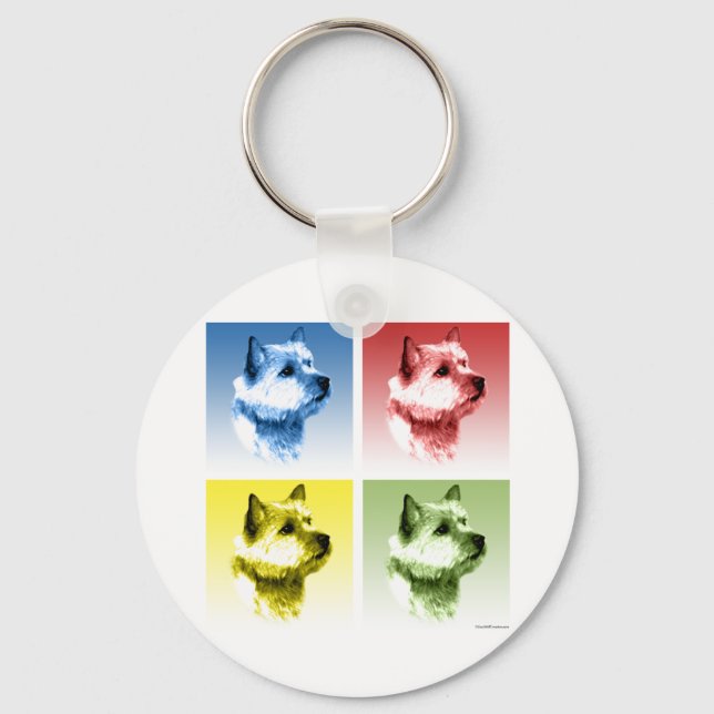 Chaveiro Norwich Terrier Pop Art (Frente)