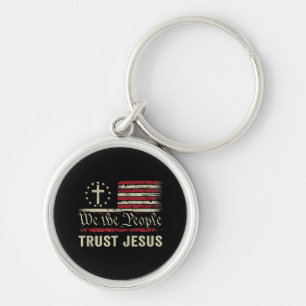 Chaveiro Nós, as Pessoas, confiamos em Jesus - EUA, bandeir