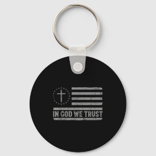 Chaveiro Nós Confiamos Em Deus Jesus Cruz Bandeira EUA Fé R