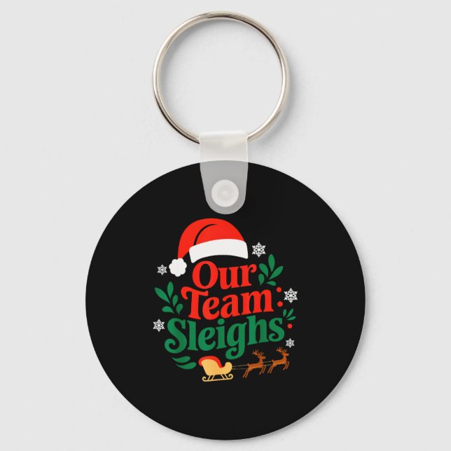 Chaveiro Nossa Equipe Derruba Renas do Papai Noel Trabalhad (Frente)