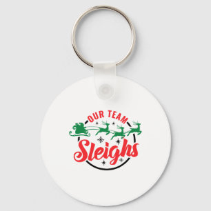 Chaveiro Nossa Equipe Dorme Família de Natal Pajama Xmas Ho
