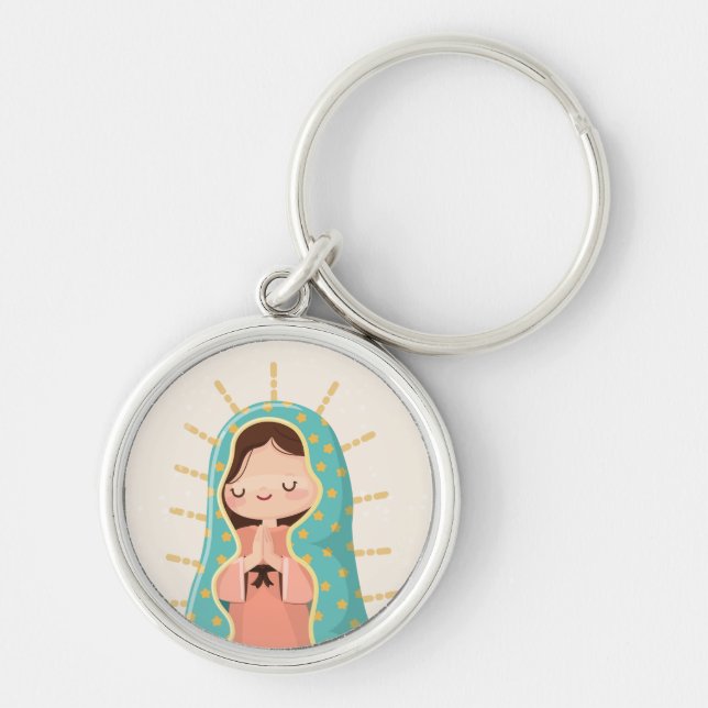 Chaveiro Nossa Senhora de Guadalupe Estilo Kawaii (Frente)