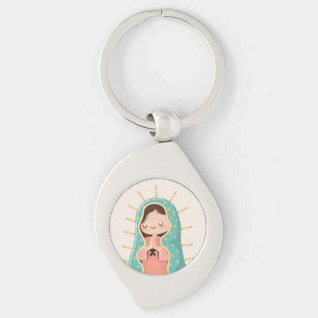 Chaveiro Nossa Senhora de Guadalupe Estilo Kawaii (Frente)