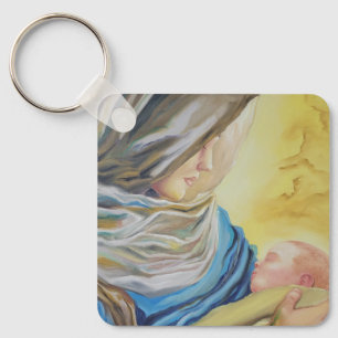 Chaveiro Nossa Senhora do Silêncio segurando Jesus bebê