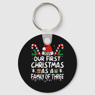 Chaveiro Nosso Primeiro Natal Como Uma Família De Três Novo