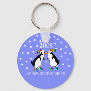 Chaveiro Nosso primeiro Natal junto 2009 (pinguins de GLBT)