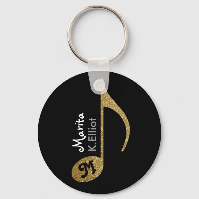 Chaveiro nota musical de menina personalizada (Frente)